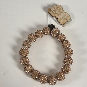 Chic Gold Beaded Stretchy Bracelet